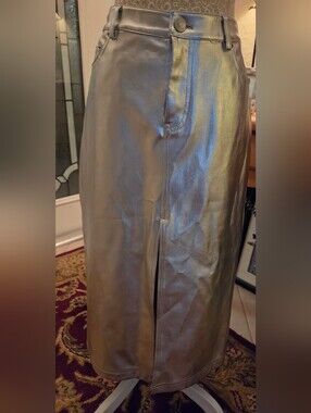 Staud Silver Oaklyn Skirt - Size 6